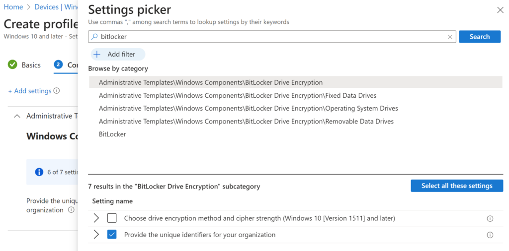 BitLocker identifiers