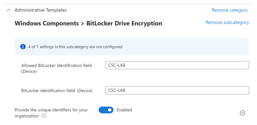 BitLocker identifiers