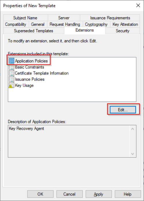 Tab extensions - edit Application Policies